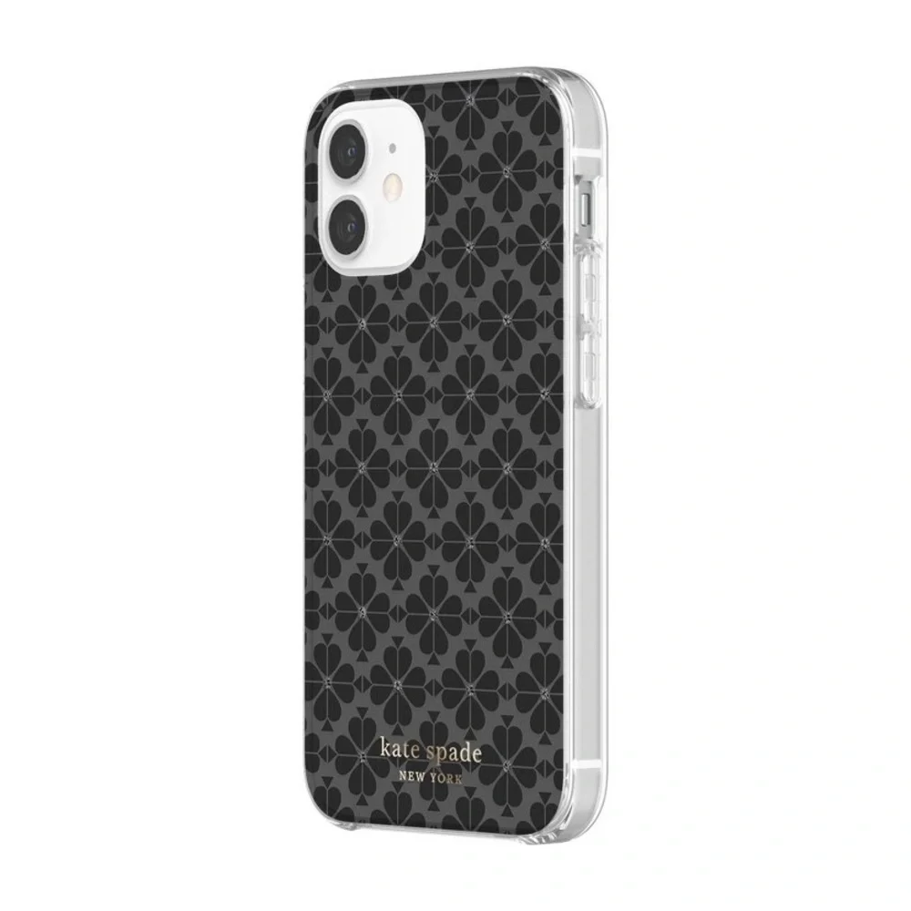 Kate Spade Apple iPhone 12 Mini Protective Hardshell Case in Black Spade